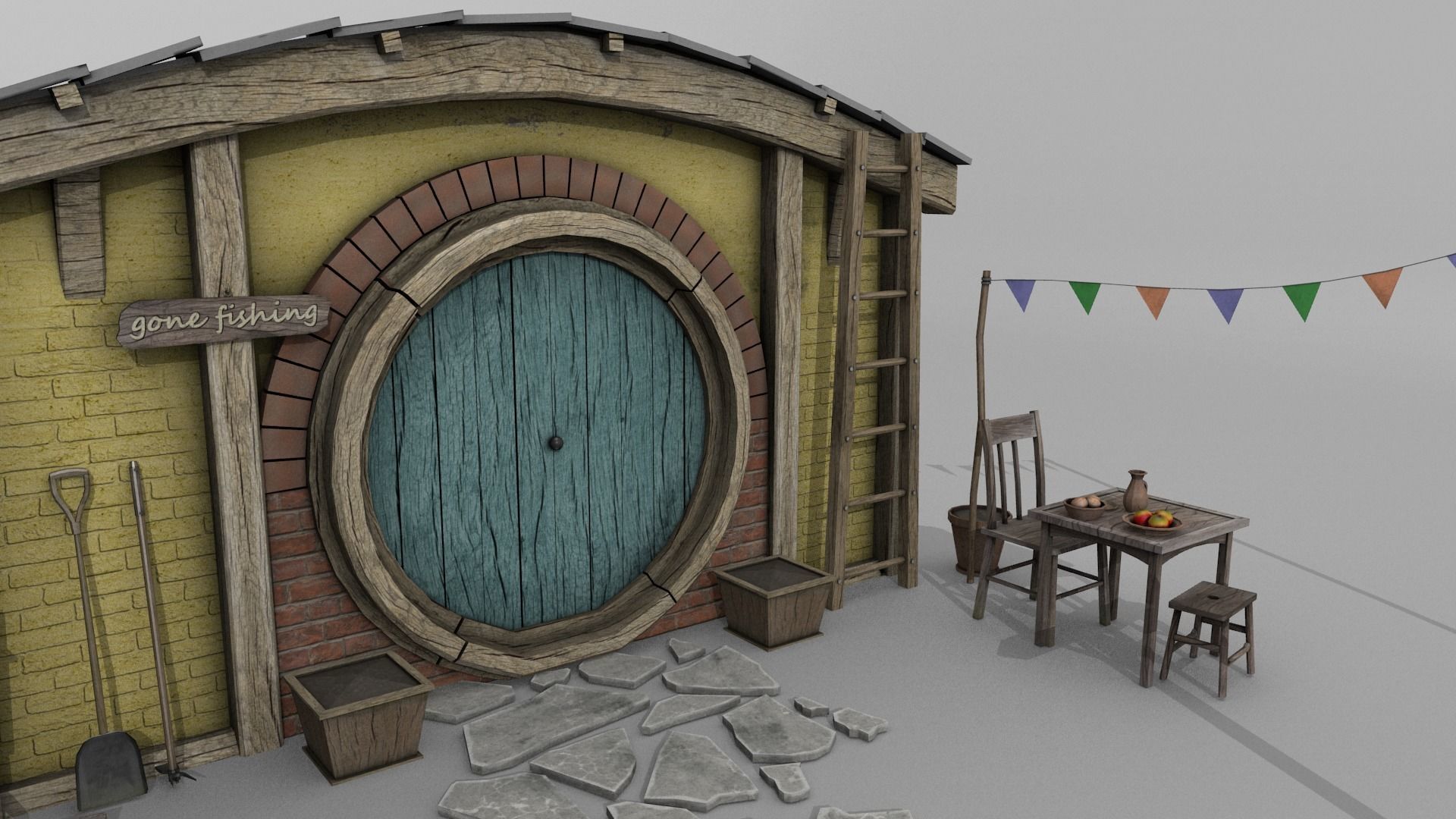 Halfling Home 4 Low-poly 3D model_1