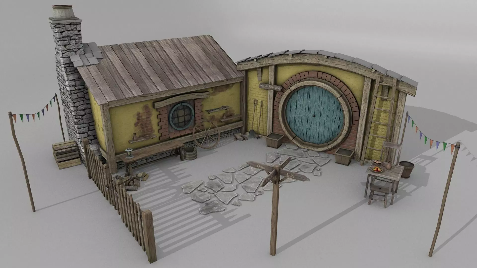 Halfling Home 4 Low-poly 3D model_0