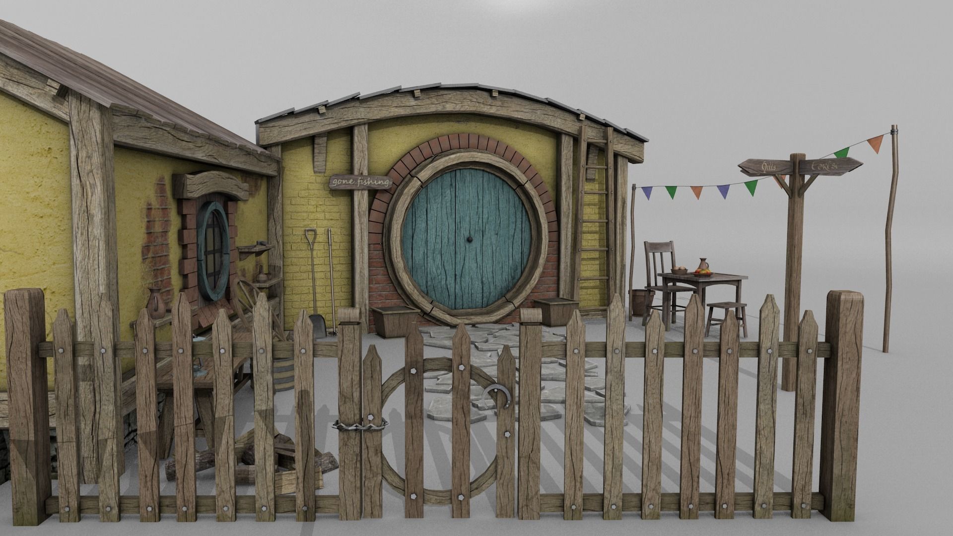 Halfling Home 4 Low-poly 3D model_3
