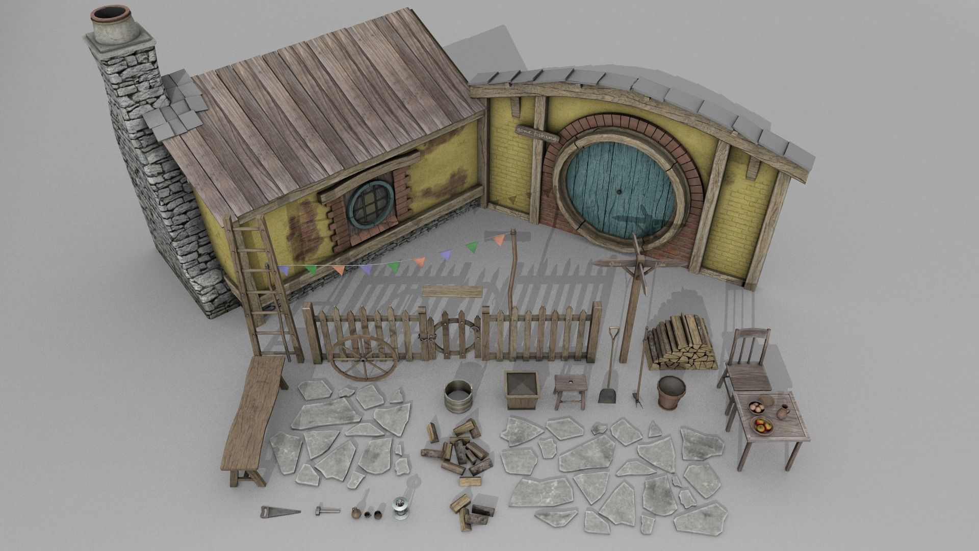 Halfling Home 4 Low-poly 3D model_7