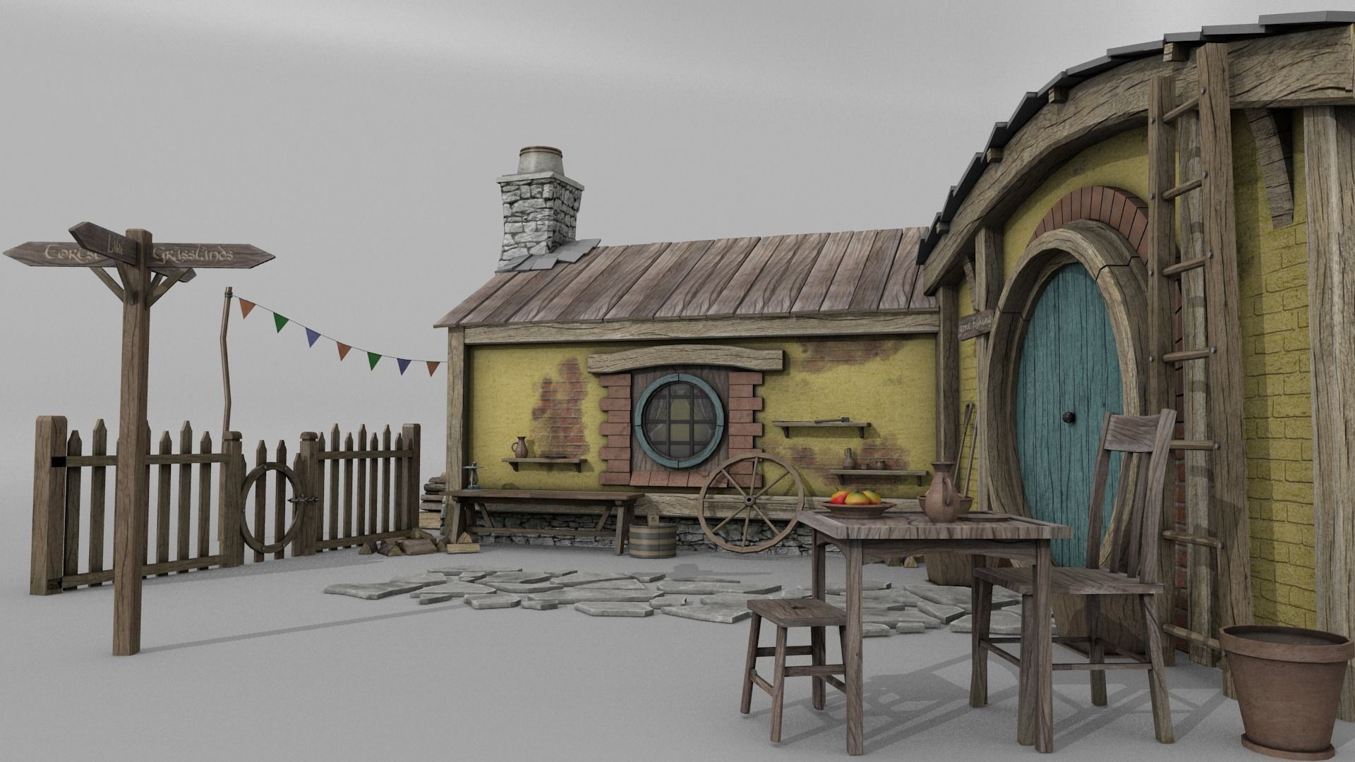 Halfling Home 4 Low-poly 3D model_4