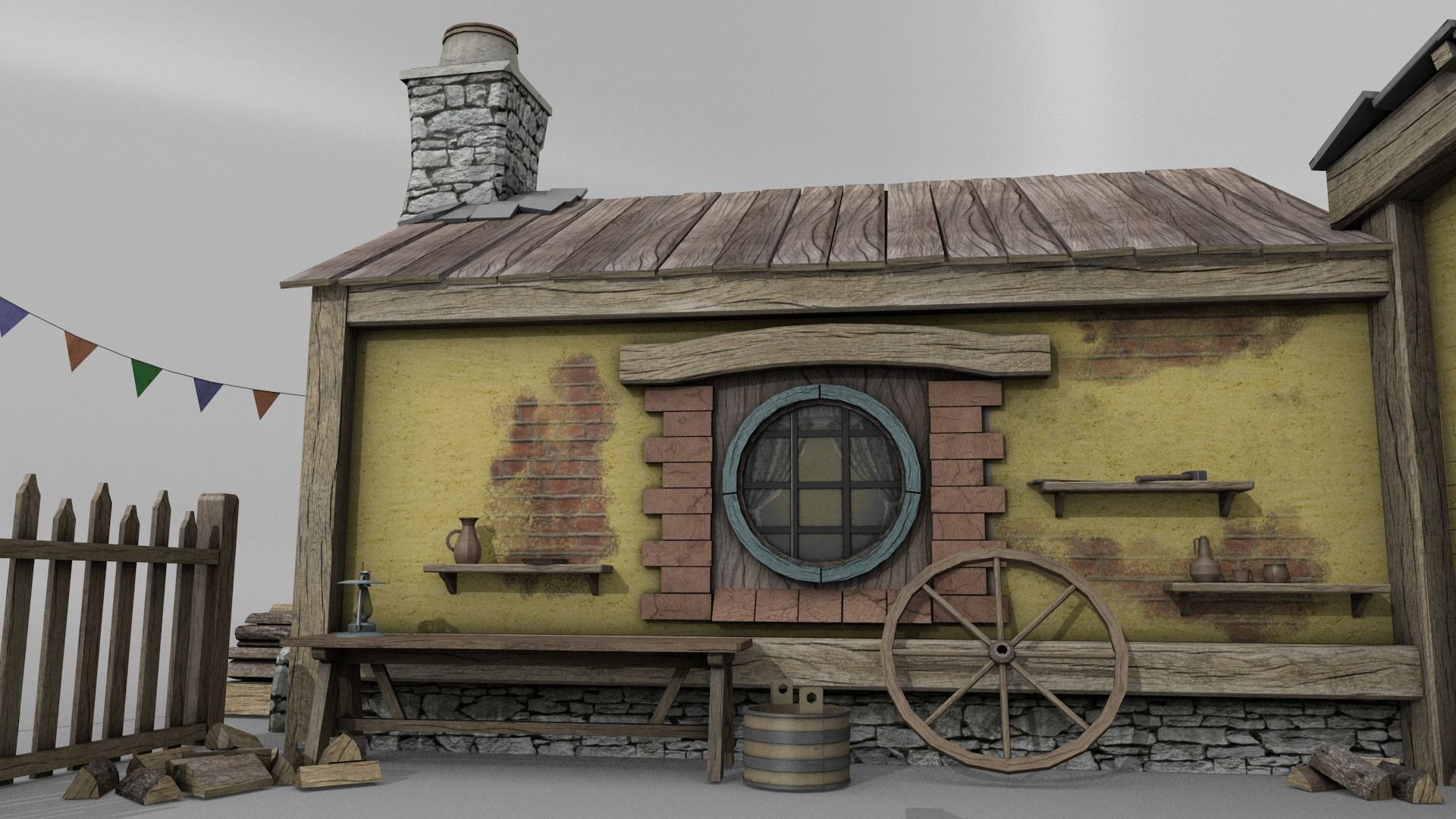 Halfling Home 4 Low-poly 3D model_2