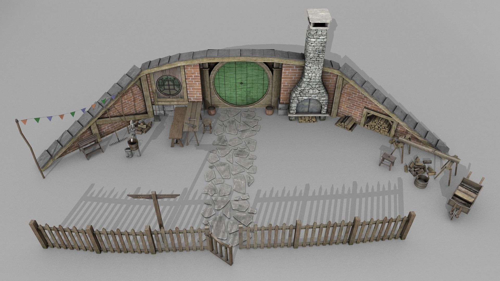 Halfling Home 5 Low-poly 3D model_4