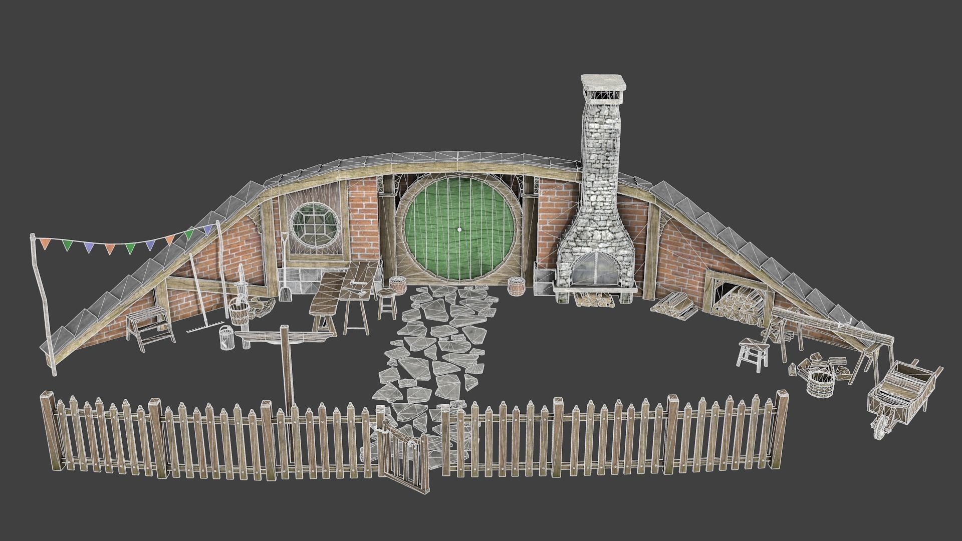 Halfling Home 5 Low-poly 3D model_9