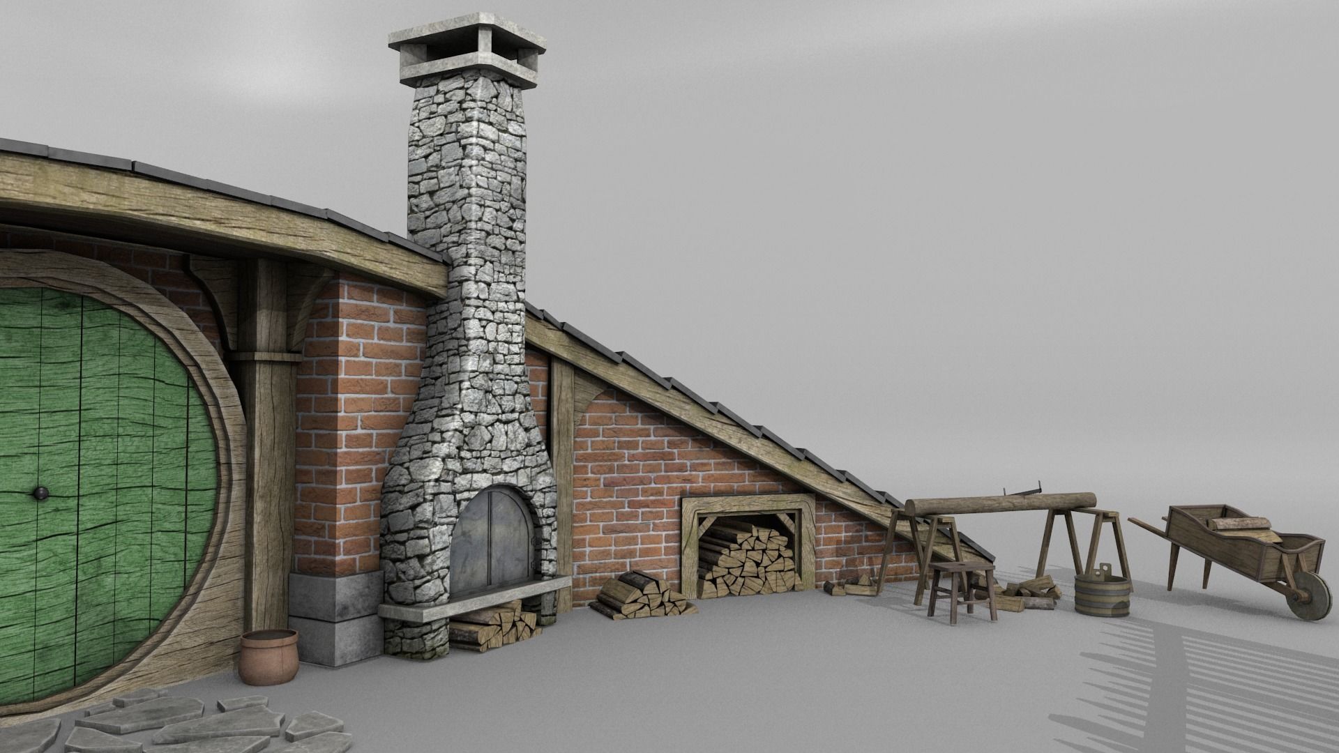 Halfling Home 5 Low-poly 3D model_3