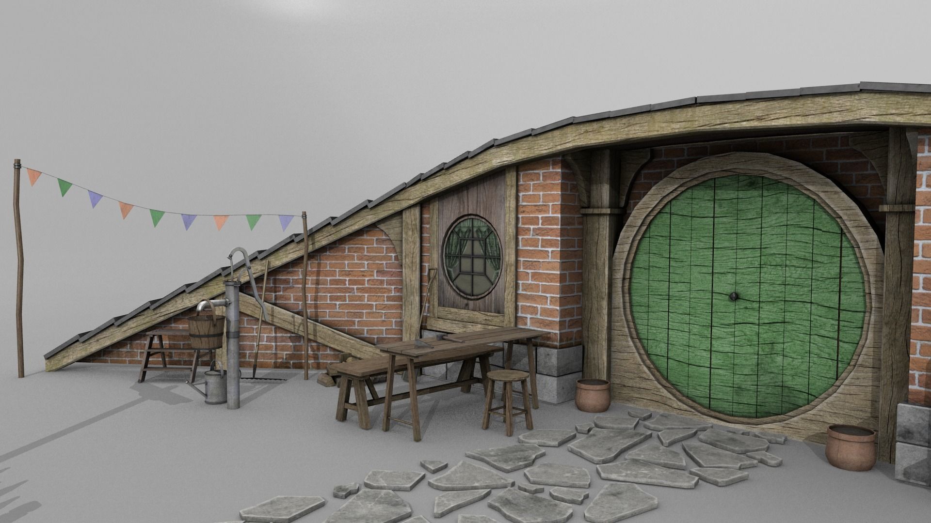 Halfling Home 5 Low-poly 3D model_2