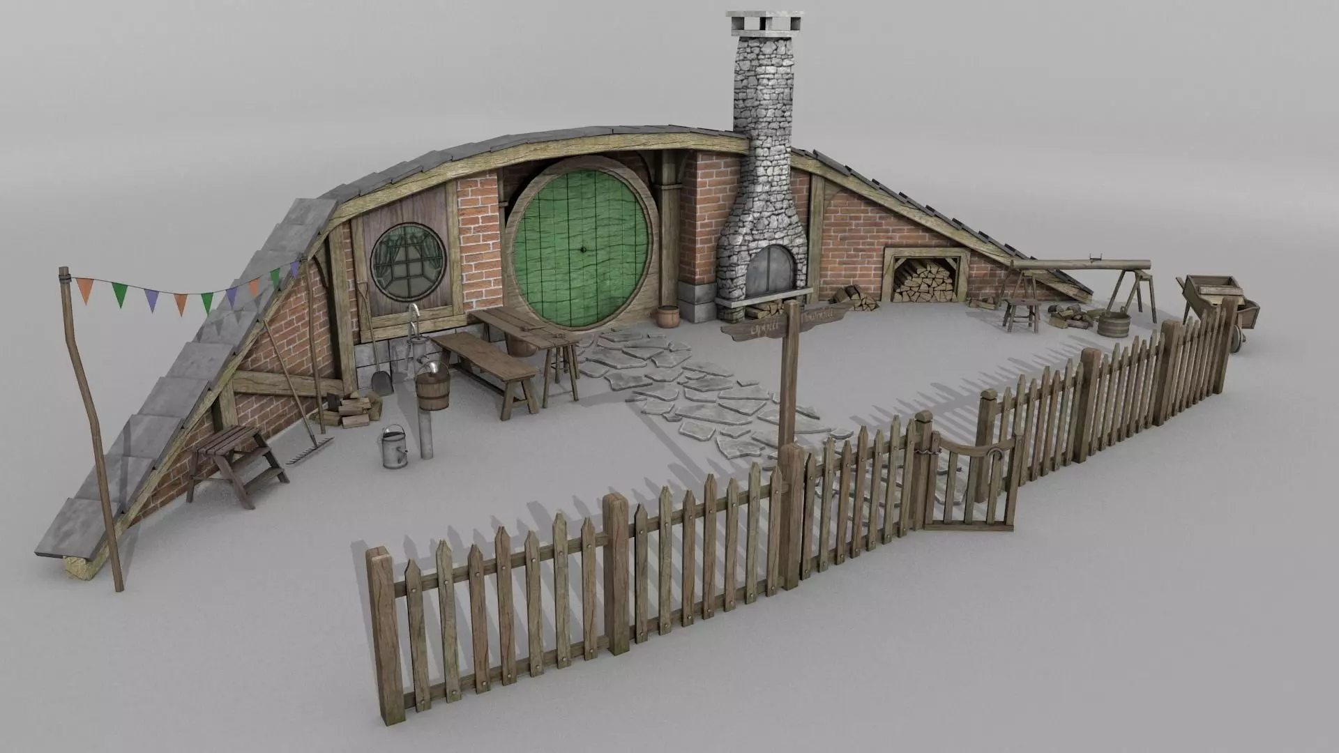 Halfling Home 5 Low-poly 3D model_0