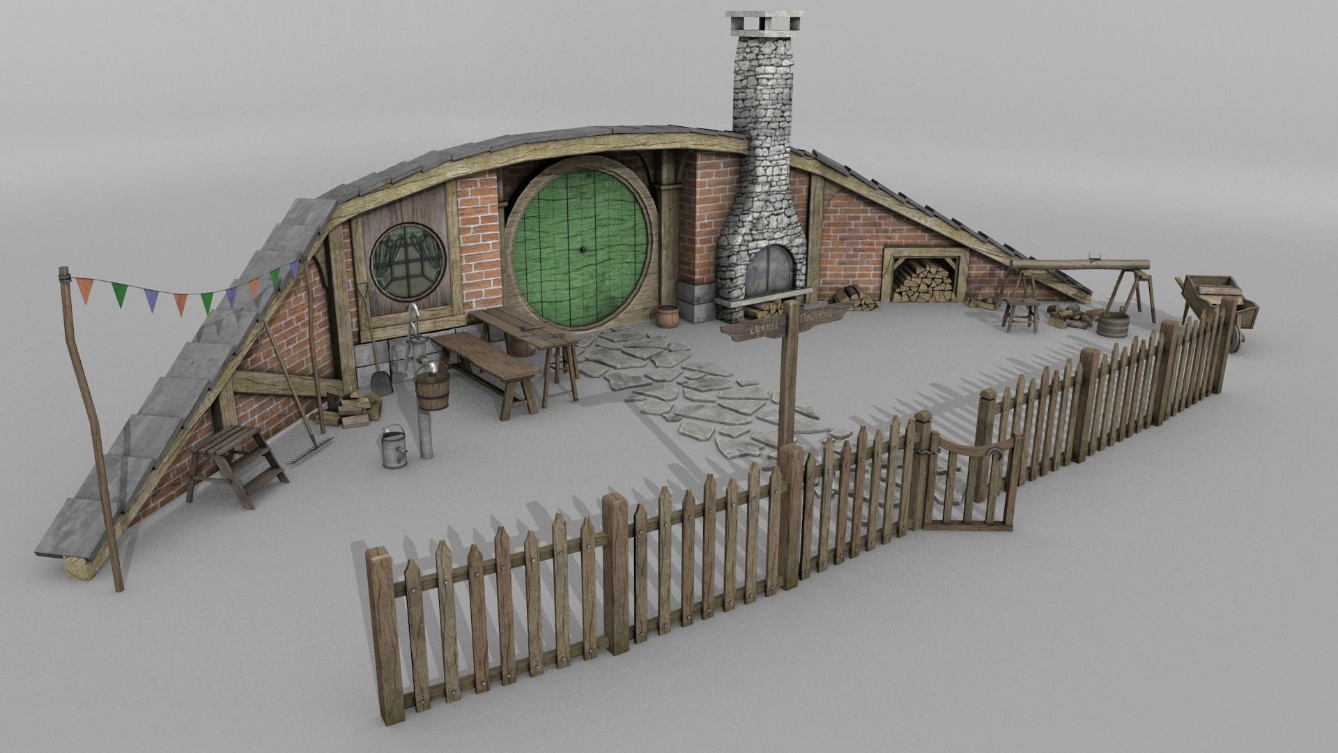 Halfling Home 5 Low-poly 3D model_8
