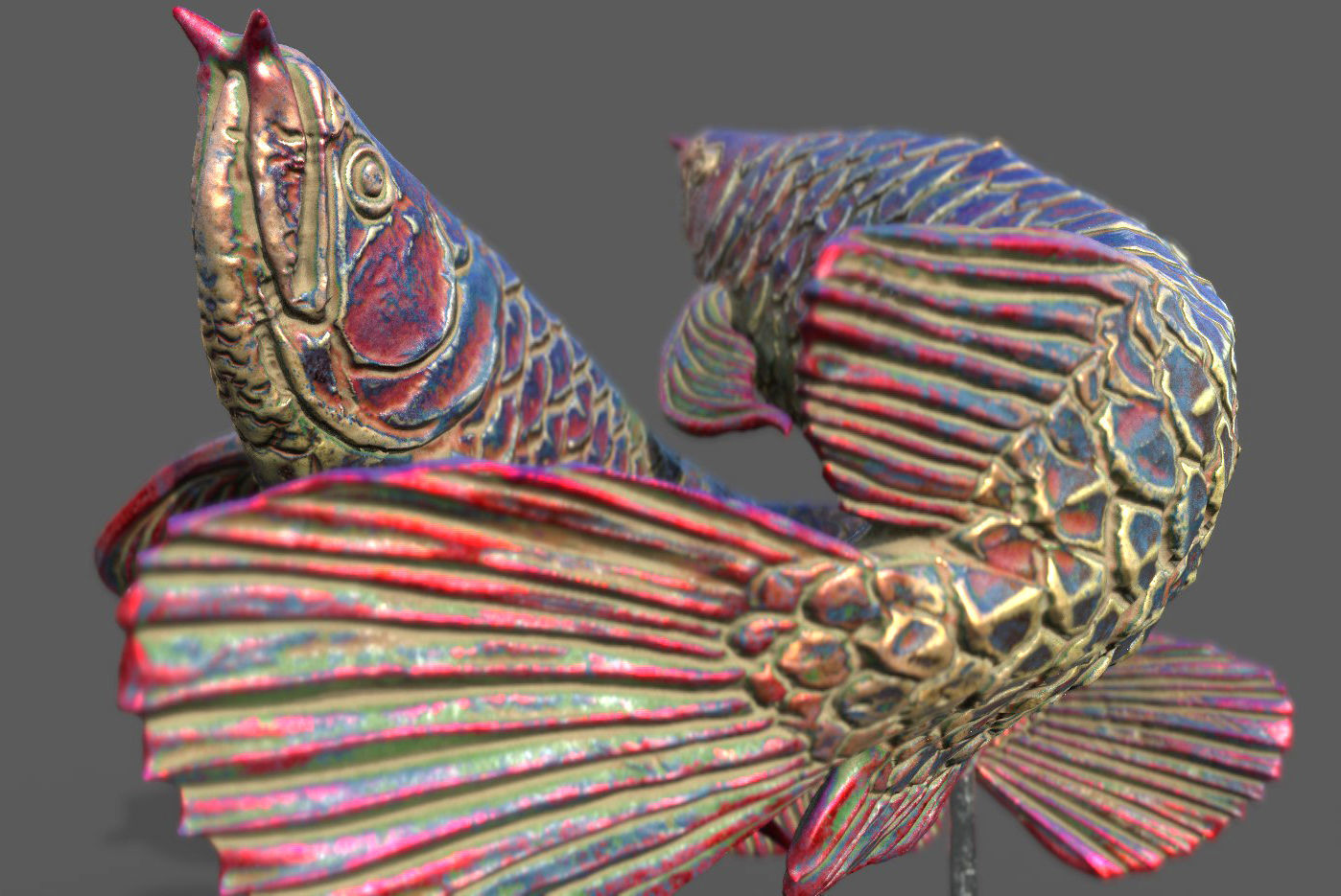 Arowana Sculpture 3D model_1