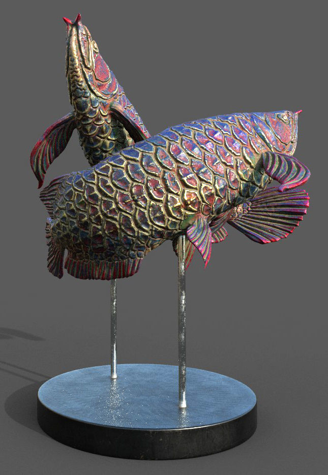 Arowana Sculpture 3D model_2
