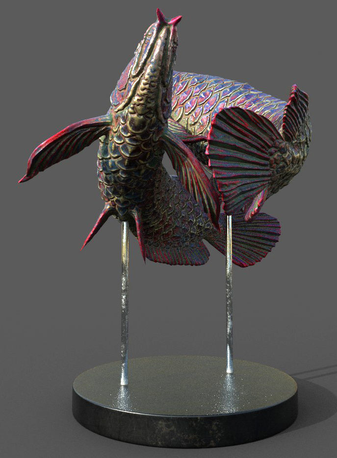 Arowana Sculpture 3D model_4