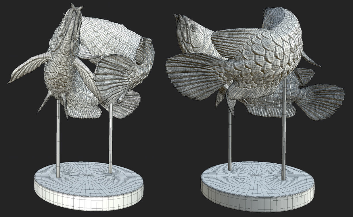 Arowana Sculpture 3D model_11