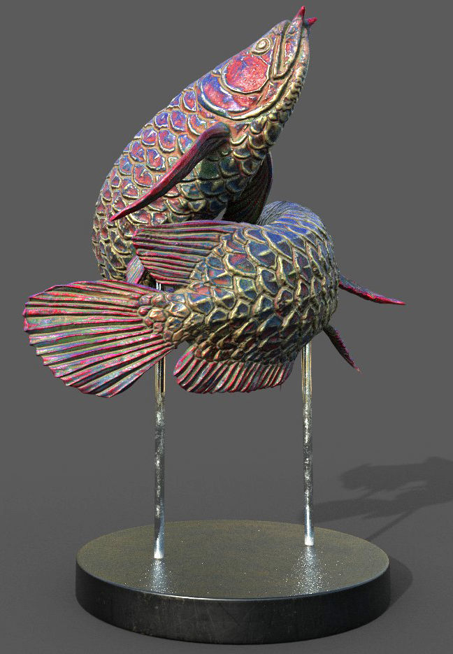 Arowana Sculpture 3D model_5