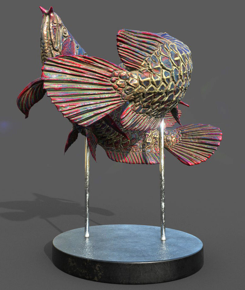 Arowana Sculpture 3D model_6