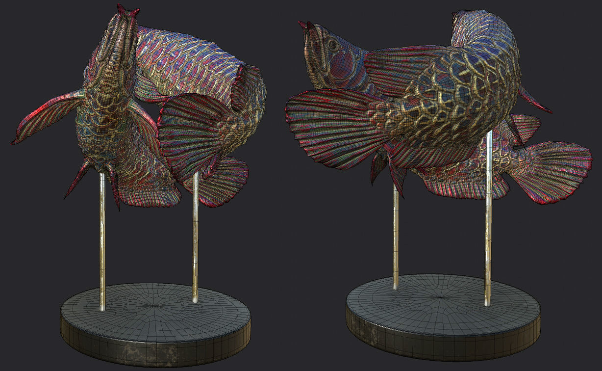 Arowana Sculpture 3D model_13