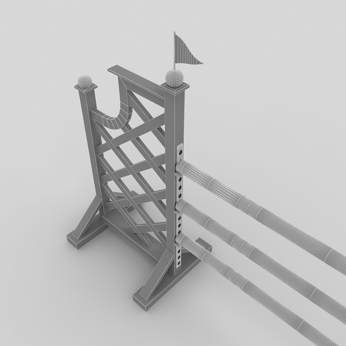 Horse jump obstacle 3D model_4