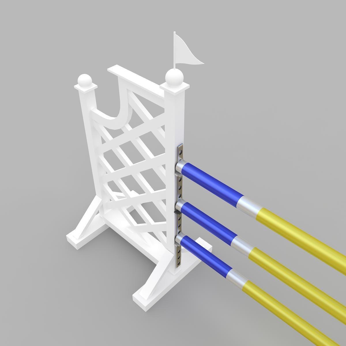 Horse jump obstacle 3D model_2