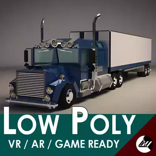 Low-Poly Cartoon Lorry Truck Low-poly 3D model