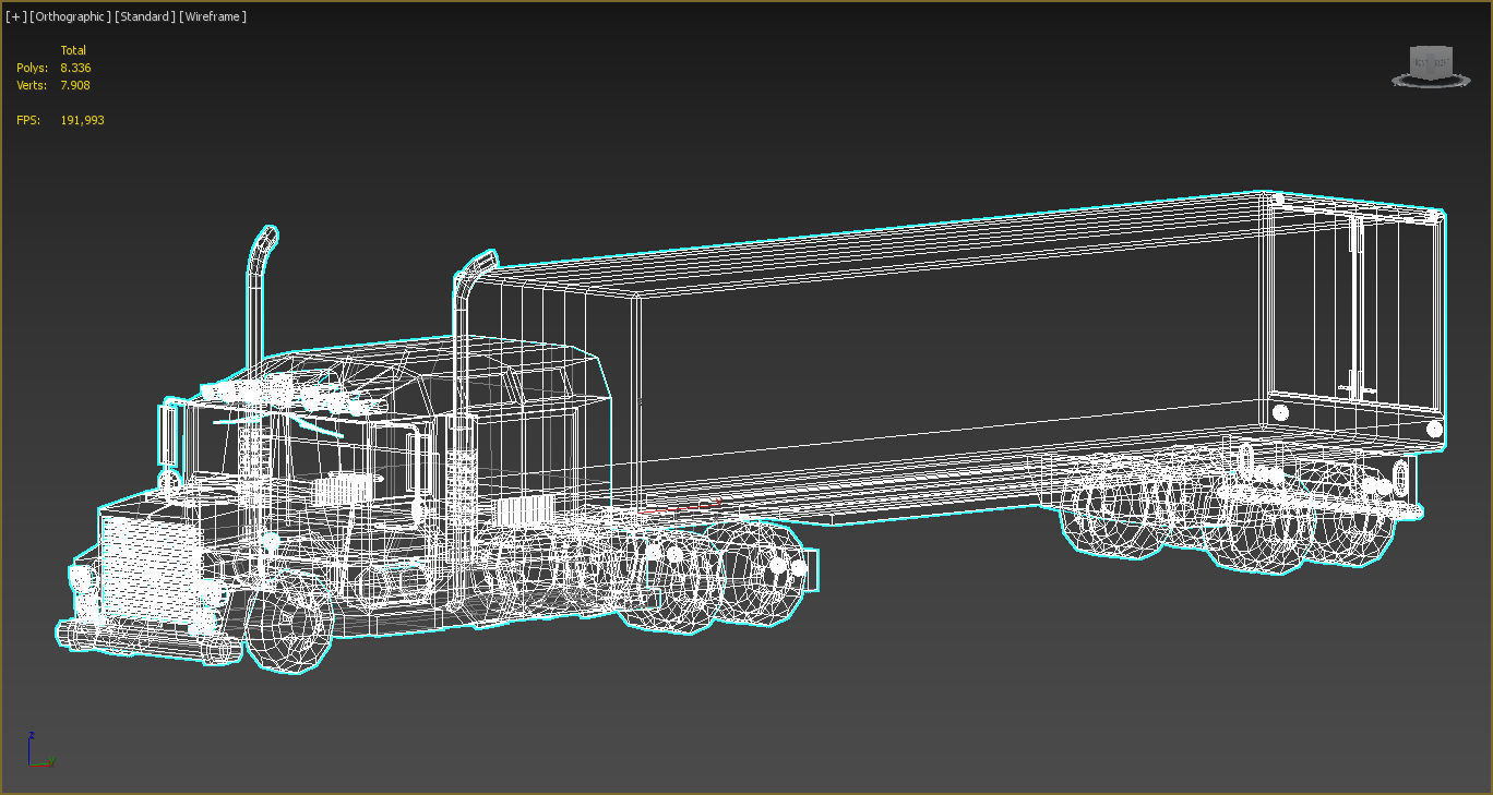 Low-Poly Cartoon Lorry Truck Low-poly 3D model_15