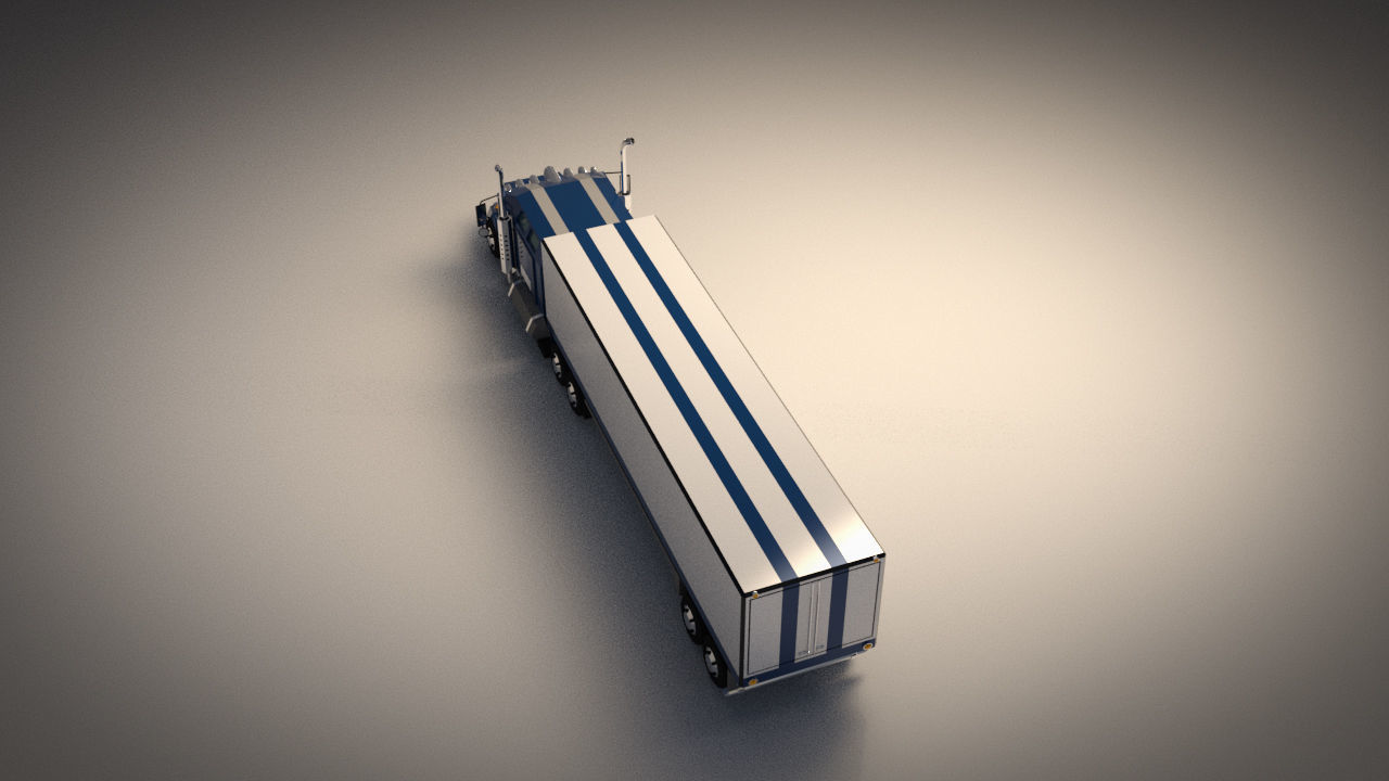 Low-Poly Cartoon Lorry Truck Low-poly 3D model_4