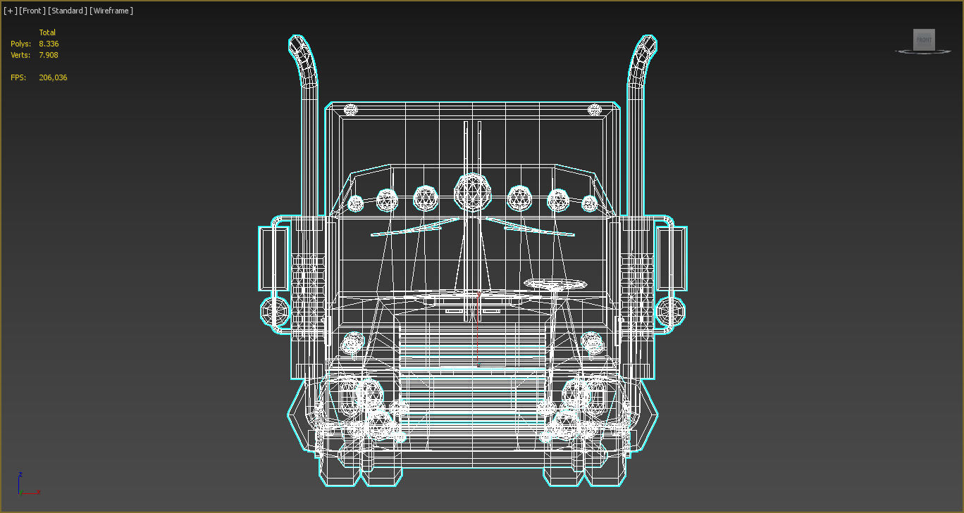 Low-Poly Cartoon Lorry Truck Low-poly 3D model_14