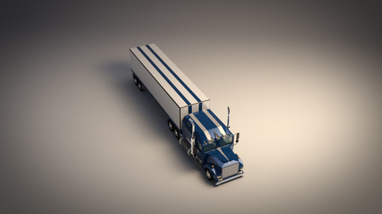Low-Poly Cartoon Lorry Truck Low-poly 3D model_3