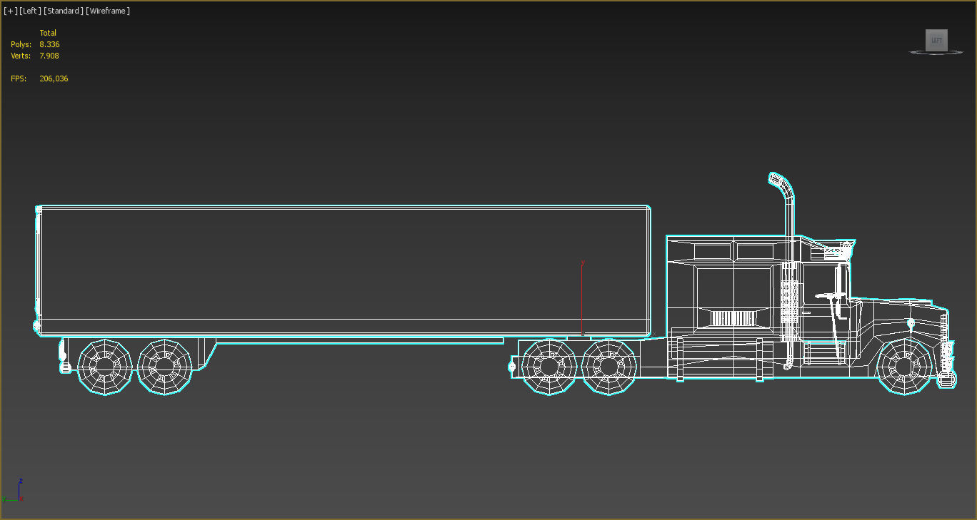Low-Poly Cartoon Lorry Truck Low-poly 3D model_13