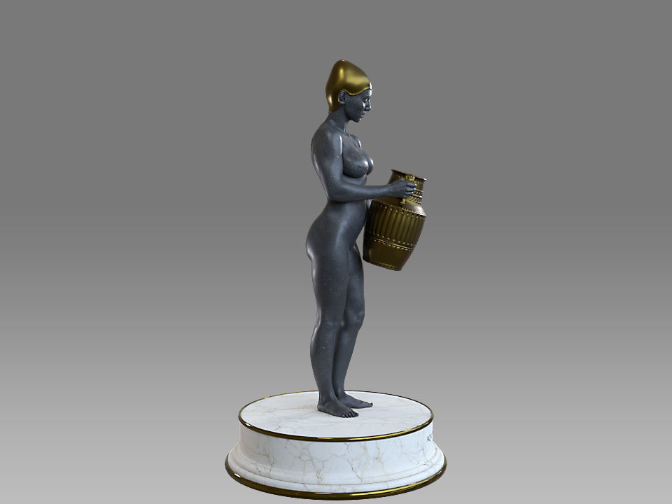Zodiac Sign Female Aquarius Low-poly 3D model_7
