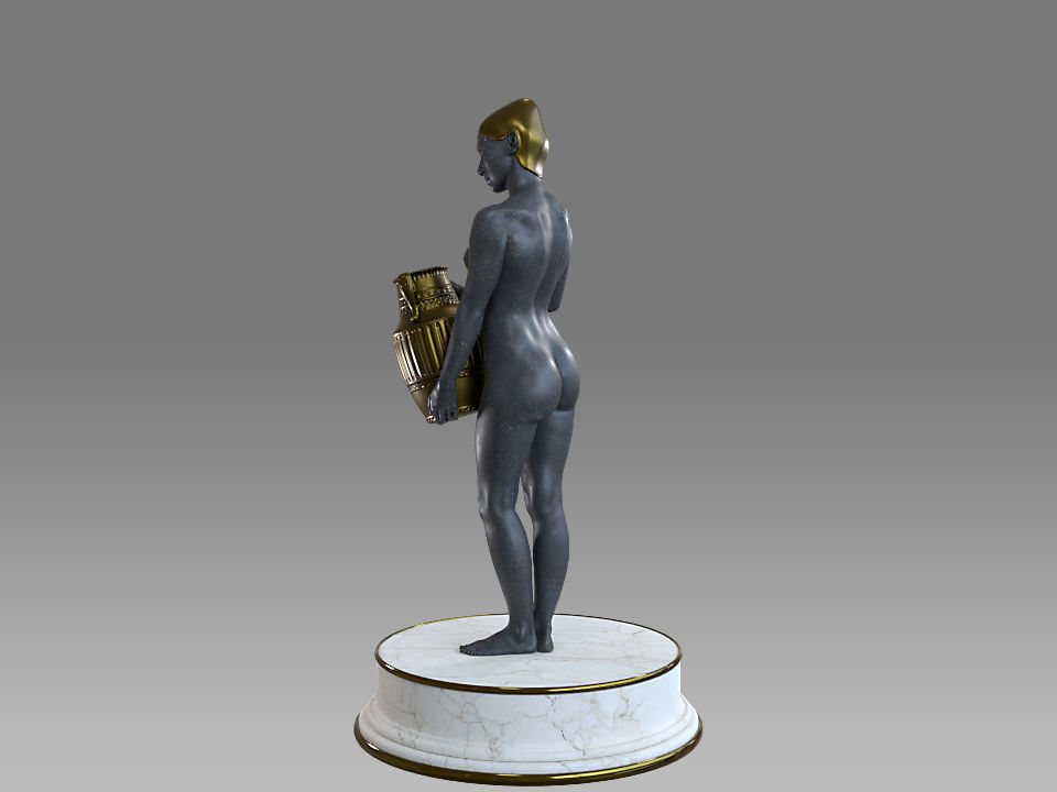 Zodiac Sign Female Aquarius Low-poly 3D model_4
