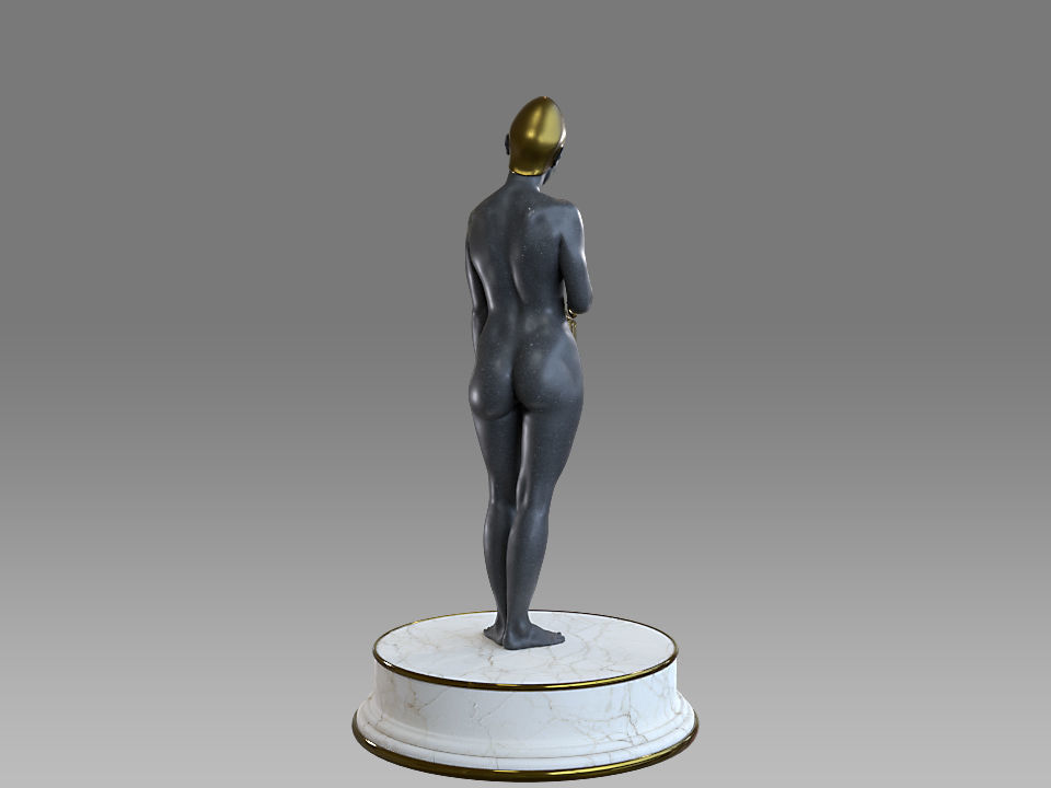 Zodiac Sign Female Aquarius Low-poly 3D model_5