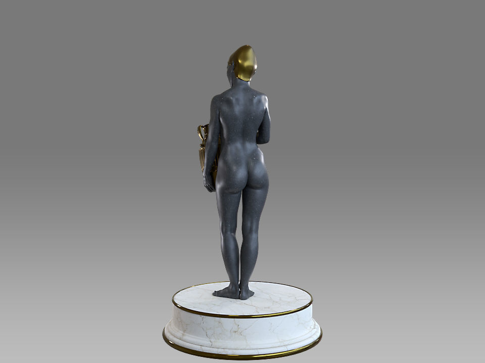 Zodiac Sign Female Aquarius Low-poly 3D model_1