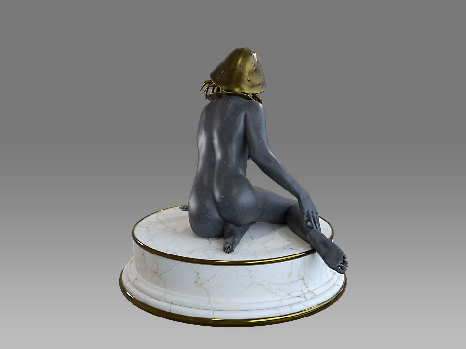 Zodiac Sign Female Cancer Low-poly 3D model_5