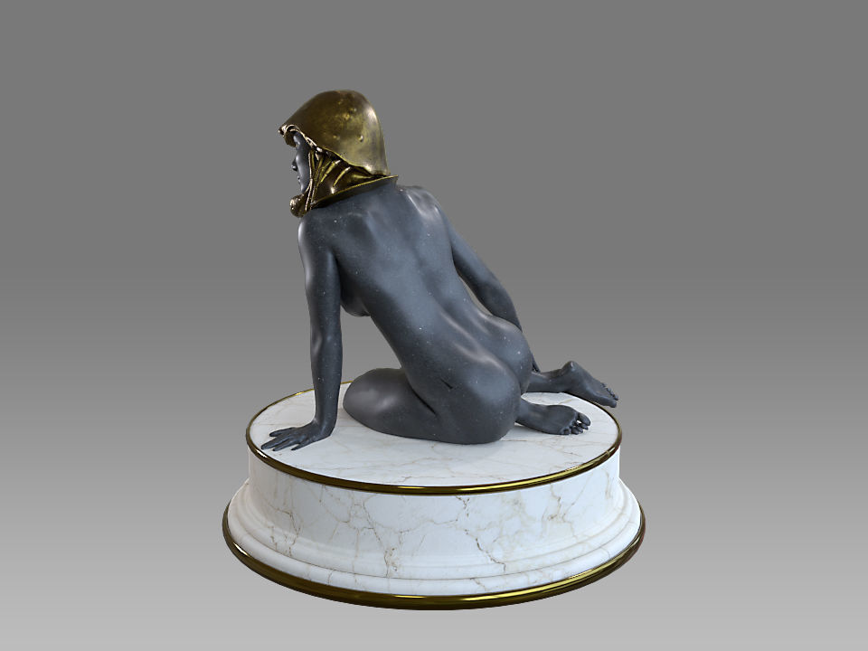 Zodiac Sign Female Cancer Low-poly 3D model_1