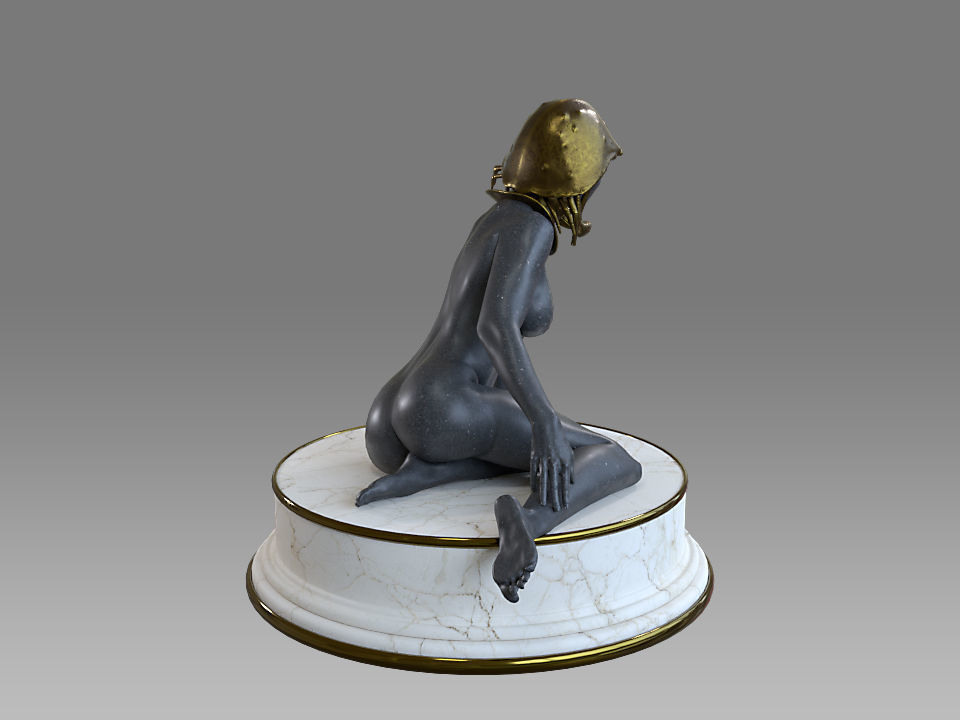 Zodiac Sign Female Cancer Low-poly 3D model_7