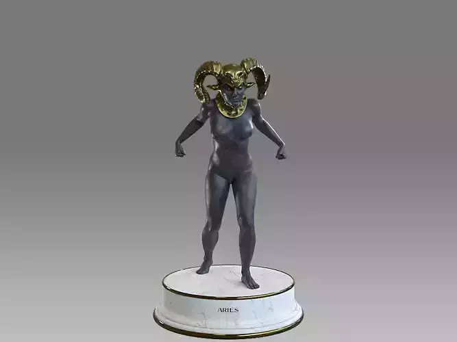 Zodiac Sign Female Aries Low-poly 3D model