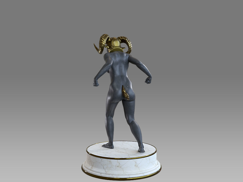 Zodiac Sign Female Aries Low-poly 3D model_6