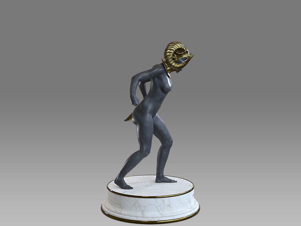 Zodiac Sign Female Aries Low-poly 3D model_8