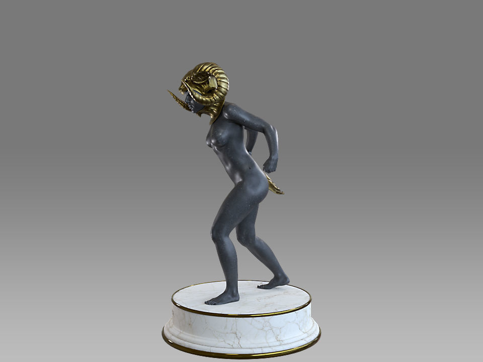 Zodiac Sign Female Aries Low-poly 3D model_3