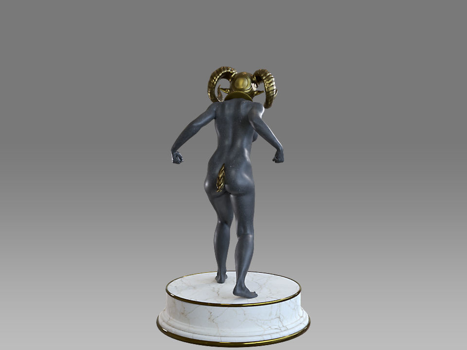 Zodiac Sign Female Aries Low-poly 3D model_1