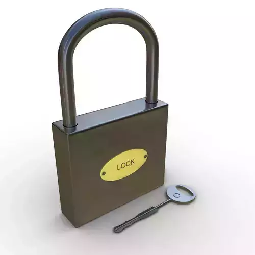 3d lock and key 3D model