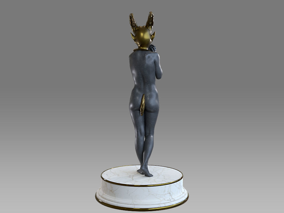 Zodiac Sign Female Capricorn Low-poly 3D model_3