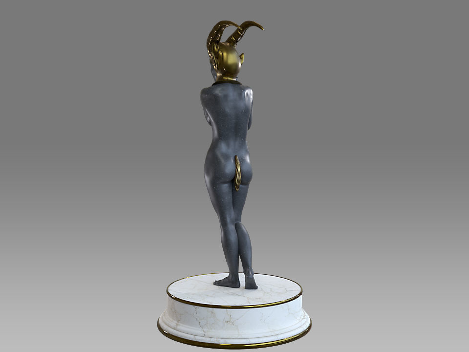 Zodiac Sign Female Capricorn Low-poly 3D model_1