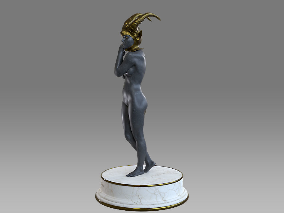 Zodiac Sign Female Capricorn Low-poly 3D model_4