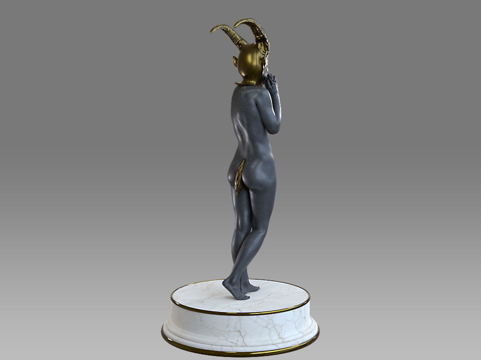 Zodiac Sign Female Capricorn Low-poly 3D model_9