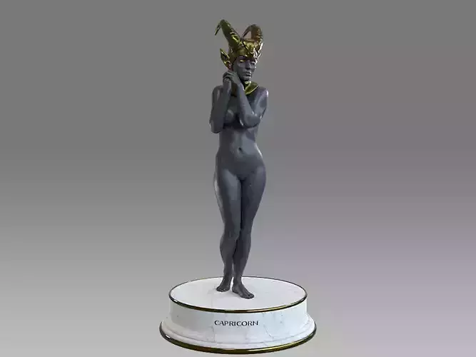 Zodiac Sign Female Capricorn Low-poly 3D model