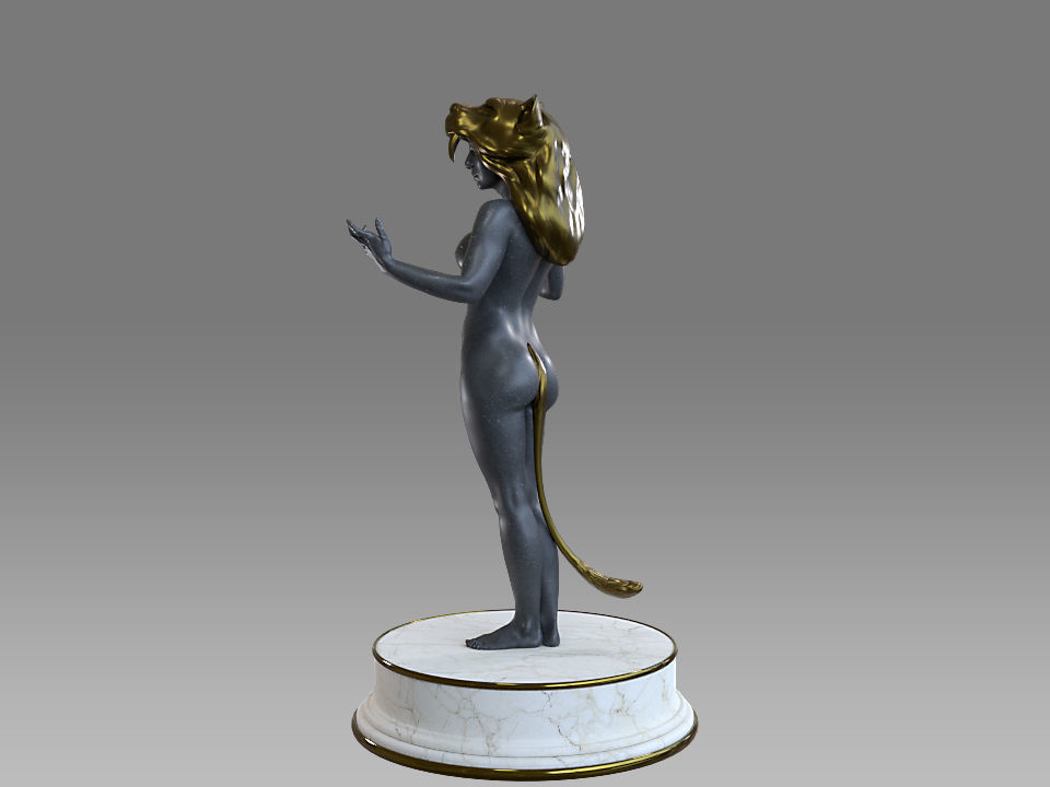 Zodiac Sign Female Leo Low-poly 3D model_2