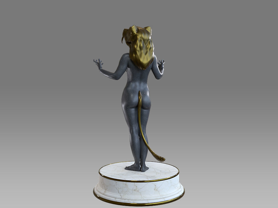 Zodiac Sign Female Leo Low-poly 3D model_3