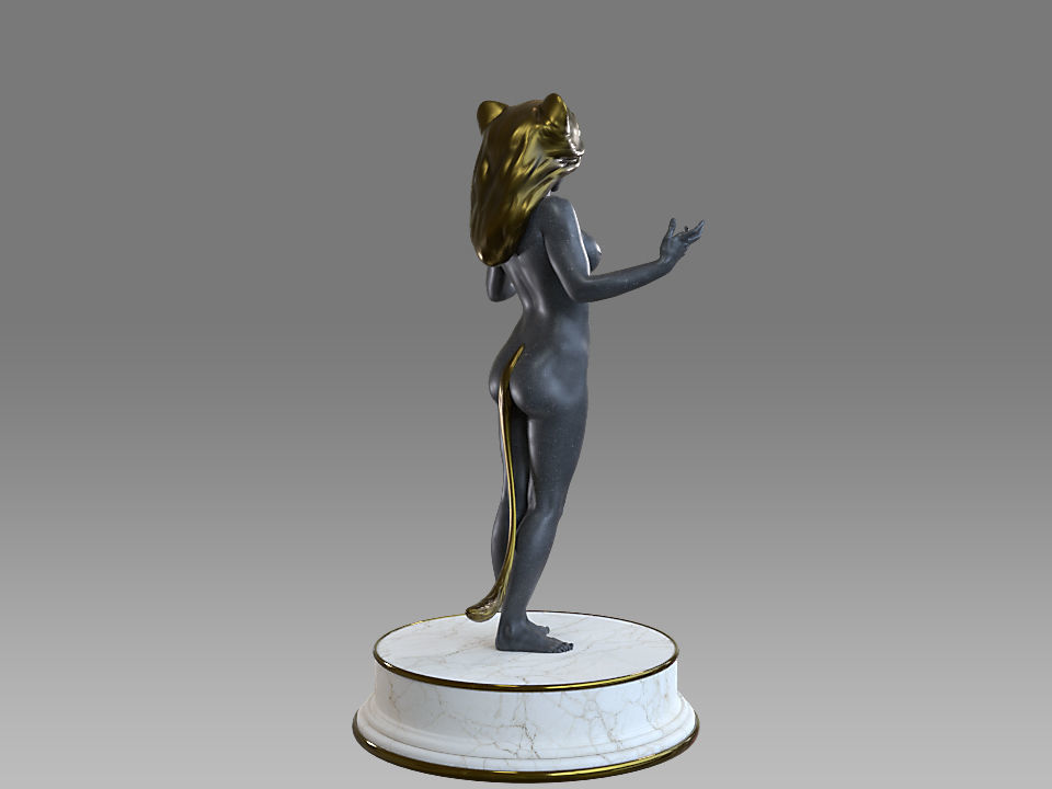 Zodiac Sign Female Leo Low-poly 3D model_7