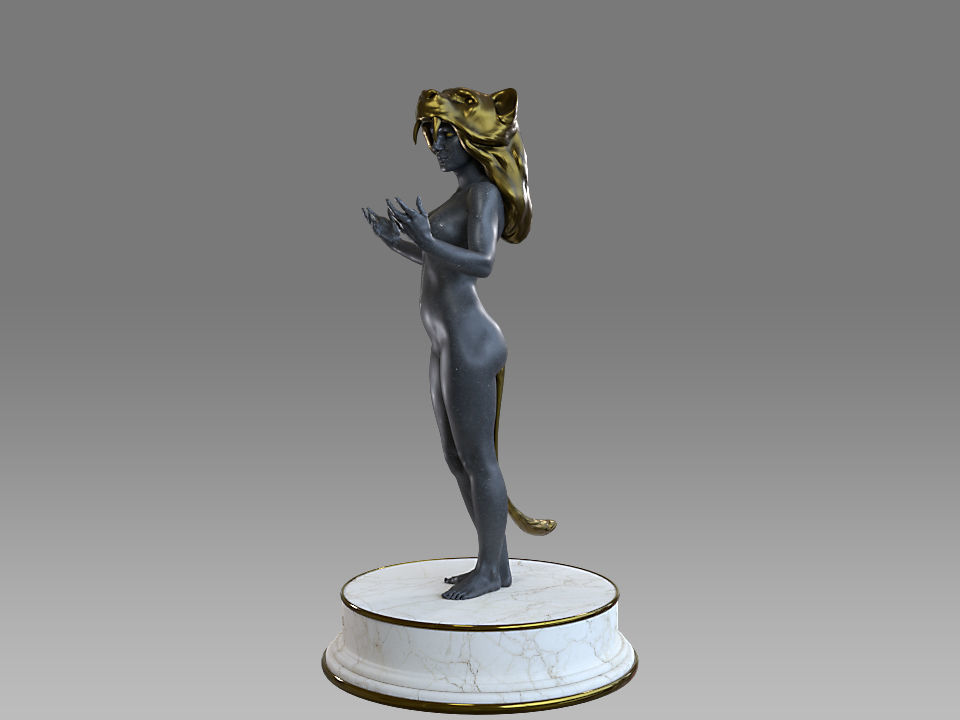 Zodiac Sign Female Leo Low-poly 3D model_1
