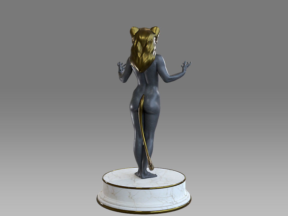 Zodiac Sign Female Leo Low-poly 3D model_4
